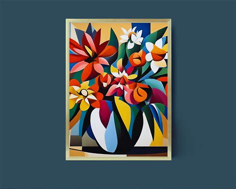 Cubism Wall Art Cubist Flowers Wall Printable Picasso Style Printable