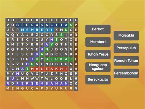 Teka Teki Persembahan Abinez Wordsearch