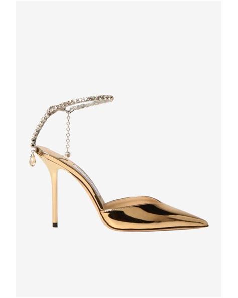 Jimmy Choo Leather Saeda Pointed Toe Metallic Pumps Lyst