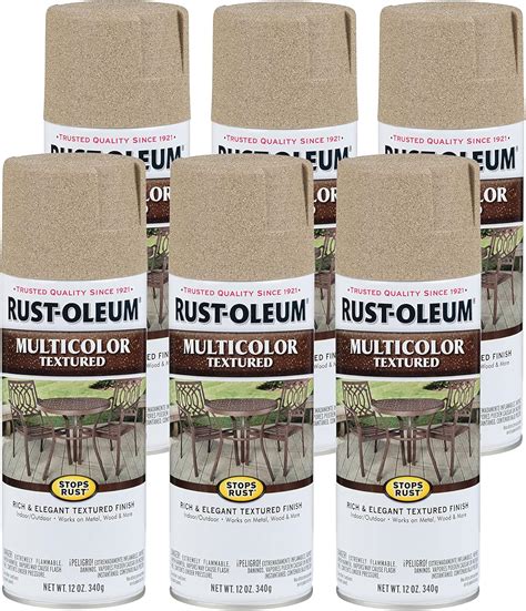 Rust Oleum 223524 Stops Rust Multi Color Textured Spray Paint 6 Pack Desert Bisque Spray