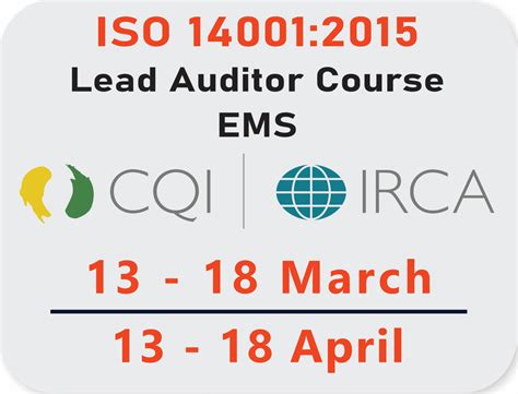 Iso 90012015 Irca Cqi Certified Lead Auditor Course Qms Psb