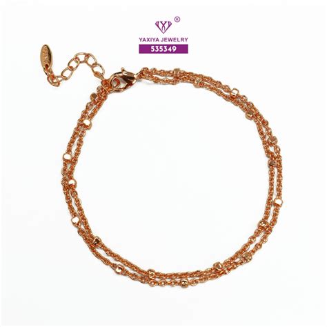 Jual Yaxiya Gelang Rantai Wanita Jedar Layer Perhiasan Lapis Emas K