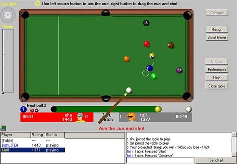 Play Pool 9-ball online, free and money pool games