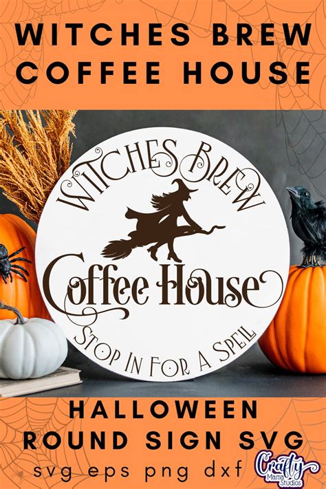 Witches Brew Coffee House Svg Halloween Svg Halloween Round Etsy