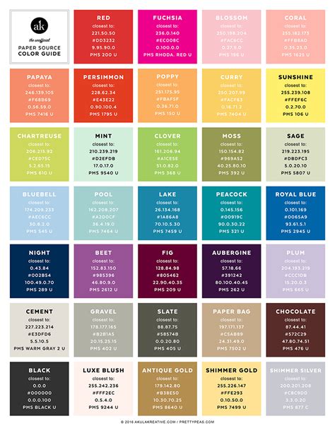 the unofficial Paper Source color guide — Creative brands for creative people // Akula Kreative