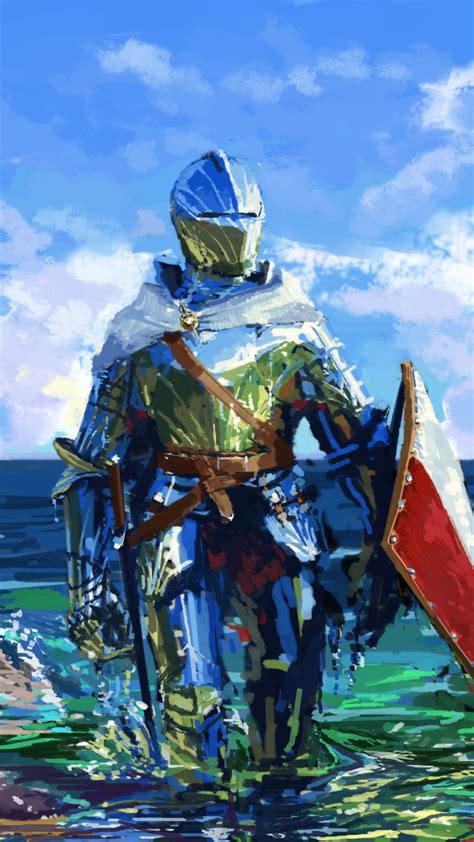 Fantasy Knight, Horizon, Armor, Shield, Warrior, 1080x1920 Phone HD ...