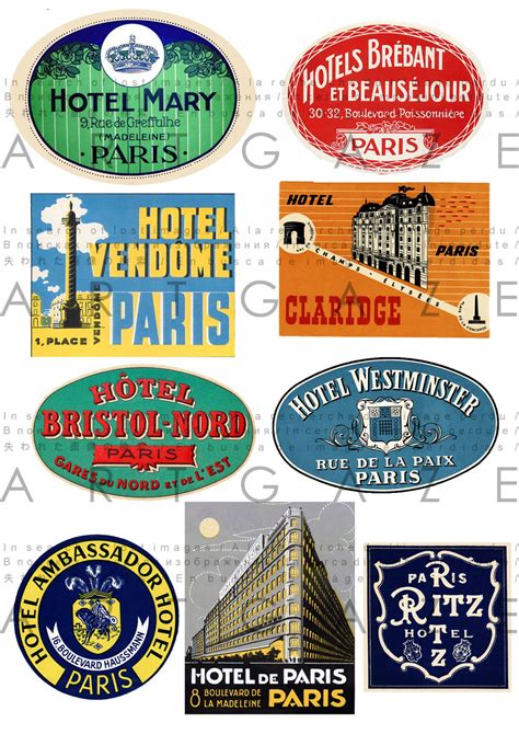 Vintage Travel Labels. Vintage Paris Luggage & Hotel Labels | Etsy