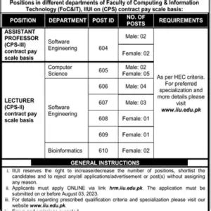 Non Teaching Vacancies Quaid E Azam University Islamabad