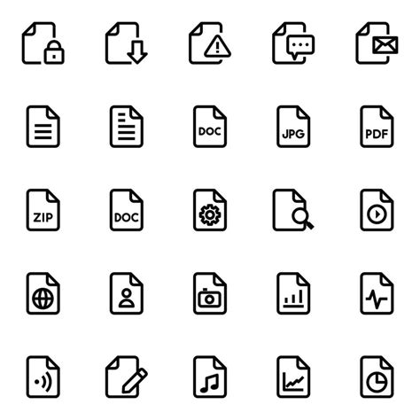 Outline Icons For File And Folder Vector Art At Vecteezy