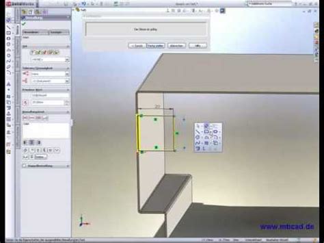 Solidworks Erstellung Eines Blechteils Deutsch Youtube