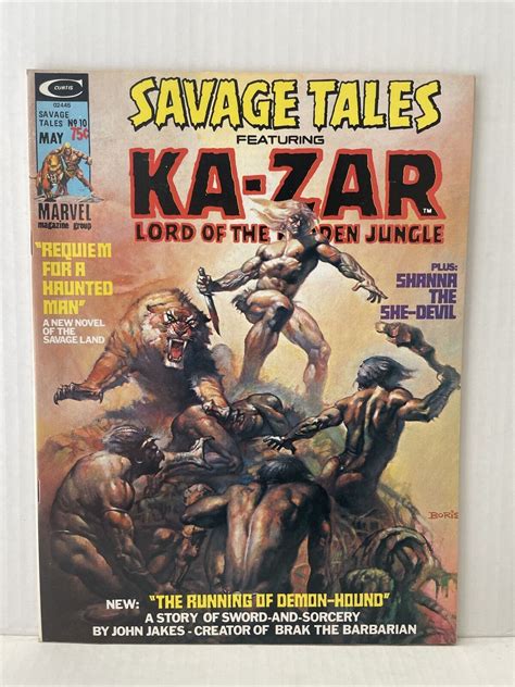 Savage Tales Featuring Kazar 10 Marvel Magazine Comic Books Bronze