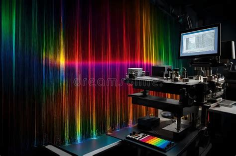 A Colorful Emission Spectrum from a Spectrograph Stock Illustration ...