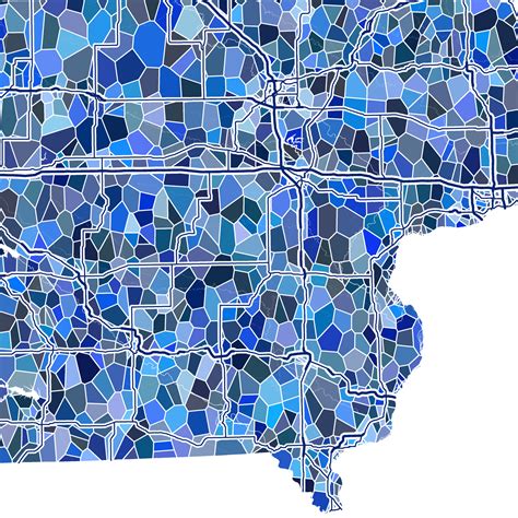 iowa map print ia state maps  art