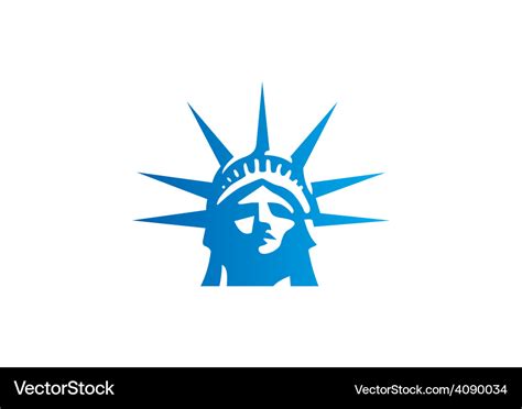 Liberty statue head freedom logo Royalty Free Vector Image