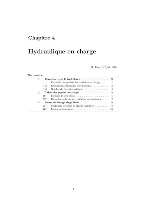 Pdf Hydraulique En Charge Inp Toulouse Dokumen Tips