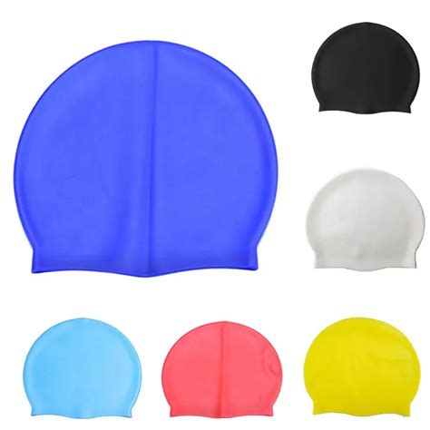 Silicone Rubber Children Swimming Cap Adult Men Women Waterproof Swim Caps Hat Swimming ...