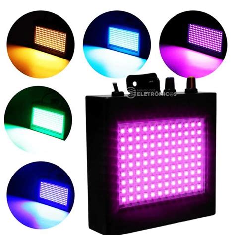 Strobo Mini Jogo De Luz W Efeito Flash Estrobosc Pico Leds Rgb