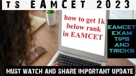 How To Get 1000 Below Rank In Eamcet 2023 Tseamcet2023 Ts EAMCET