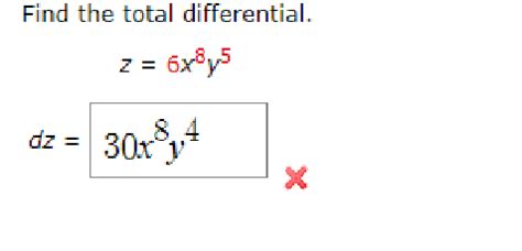 Solved Find The Total Differential Z X Y Dz X V Chegg