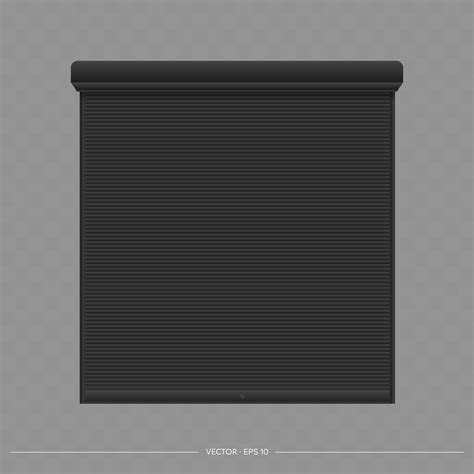 Black Roller Shutter On The Euro Window Realistic Euro Window With