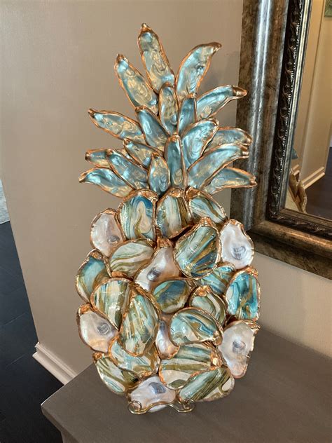 Pineapple Oyster Shell Wall Hanging Etsy