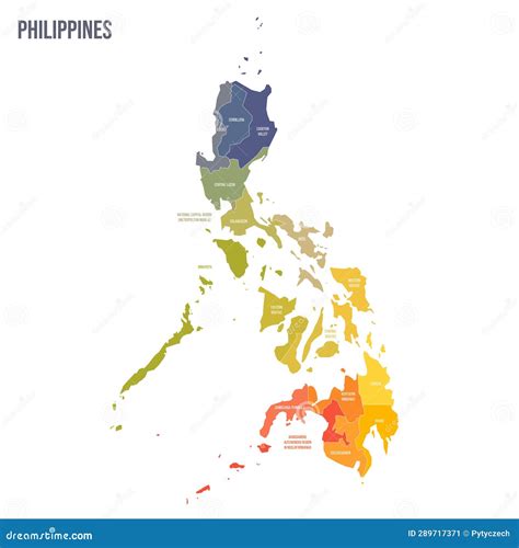 Philippines Political Map Of Administrative Divisions Stock