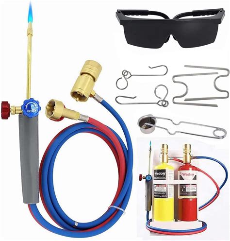 Mini Oxygen Torch Kit Micro Oxygen Acetylene Butane Gas Welding Torch With 5pc Tips