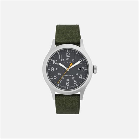 腕時計 タイメックス メンズ Timex Men´s Expedition Scout 40mm Quartz Leather Strap Green 20 Casual Watch