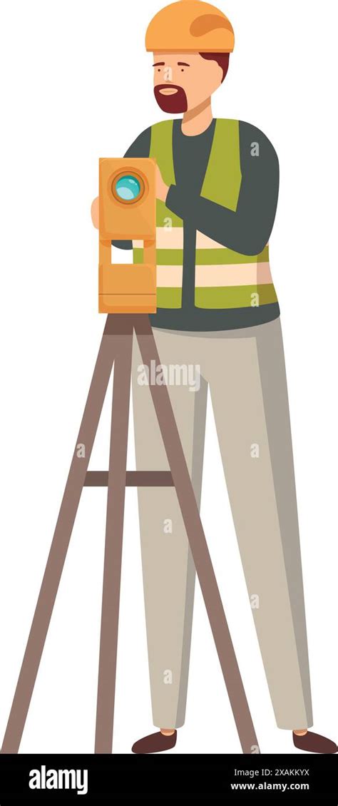 Surveyor Using A Theodolite Performing Geodetic Measurements On