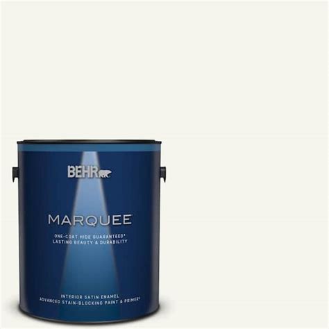 Behr Marquee Gal Polar Bear Satin Enamel Interior Paint And