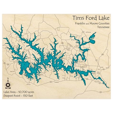 Tims Ford Lake Custom Laser Cut Art Lake Art Llc