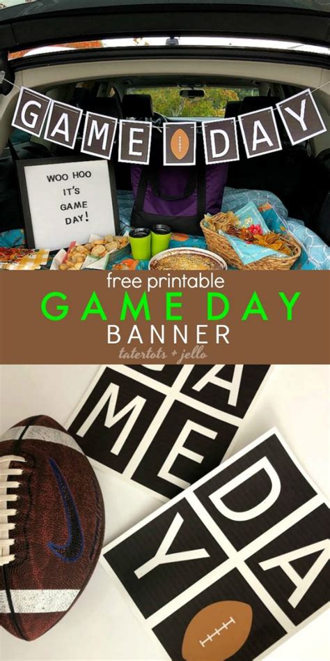 Free Printable Game Day tailgating Football Banner