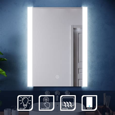 Led Illuminated Bathroom Mirror With Lighted Demister Vertical And Horizontal Ebay