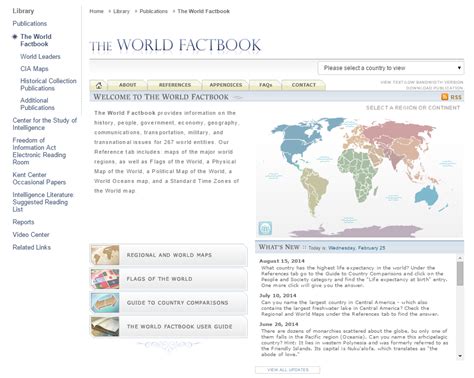 The CIA World Factbook: The World Factbook is a free, public domain web ...