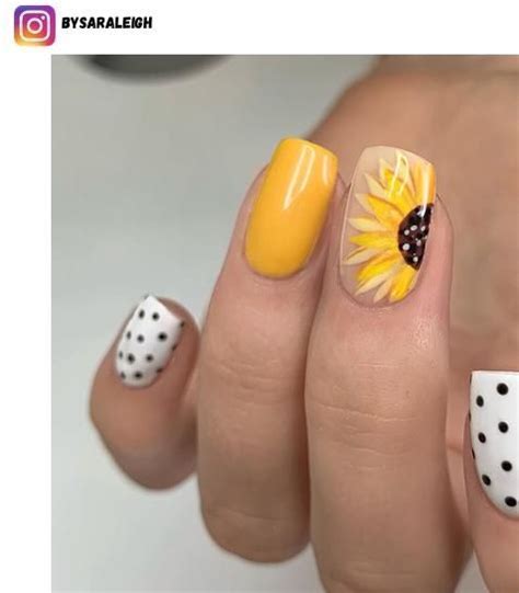 55 Sunflower Nail Art And Designs For 2024 Nerd About Town Sunflower Nails Sunflower Nail