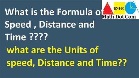 Relation Between Speed Distance And Time Speed Formula Distance