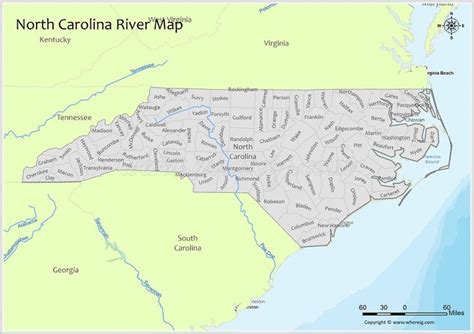 North Carolina River Map - Check list of Rivers, Lakes and Water ...