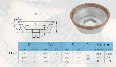 11V9 12V9 Hybrid Bond Diamond And Cbn Grinding Wheels ZYsuperhard