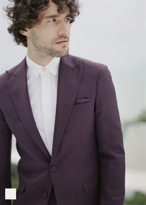 Costume Sur Mesure Violet En Laine Mariage Rives Paris