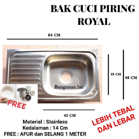 Jual Bak Wastafel Cuci Piring Royal Cm X Cm Stainless Tebal