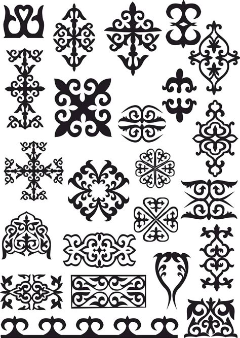 Kazakh Ornaments Patterns Free Vector cdr Download - 3axis.co