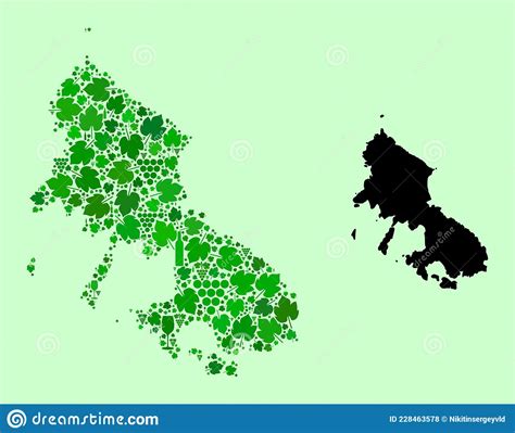 Mapa De Colagem De Vinhos E Uvas Na Ilha De Skyros Ilustração do Vetor