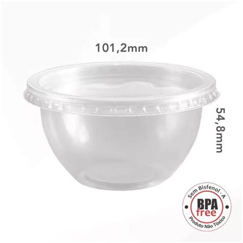 Bowl Descart Vel Redondo Ml Pote Pl Stico Tampa Un Mercadolivre