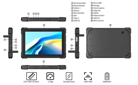 Heigaolapc Rugged Tablet Inch Win Pro Tablet Mah Large