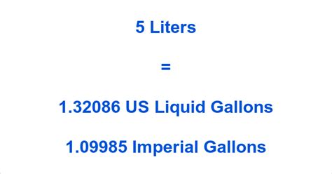 5 Liters To Gallons How Many Gallons In 5 Liters