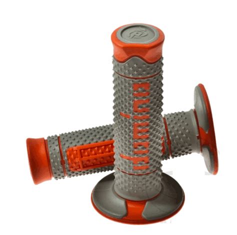 Domino Handlebar Grips Offroad Grey Orange Motorcycle Parts Store