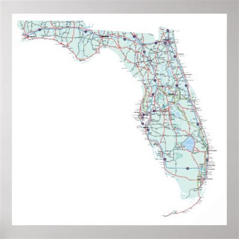 Florida Interstate Map Print | Zazzle.com