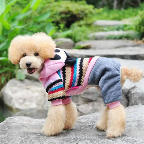 Small Dog Pet Clothing Winter Autumn Sweater Cotton Knitted Hoodies Red ...