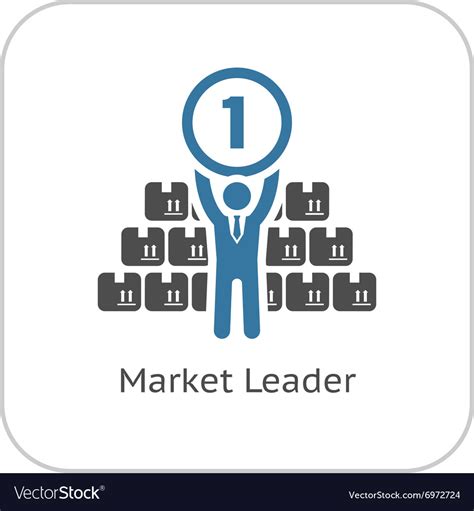 Market Leader Icon Business Concept Flat Design Vector Image