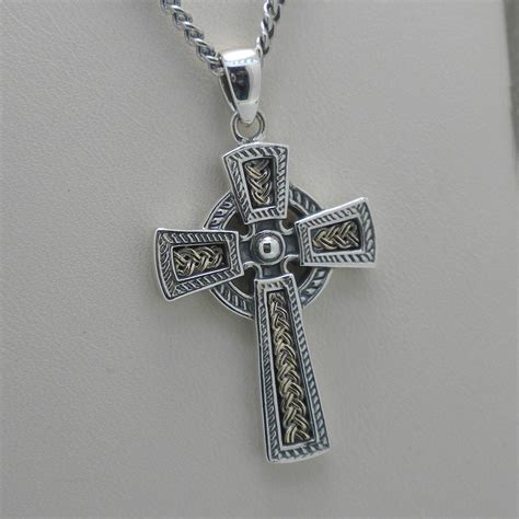 Sterling Silver K Heavy Celtic Cross By Solvar Basil Ltd Irish